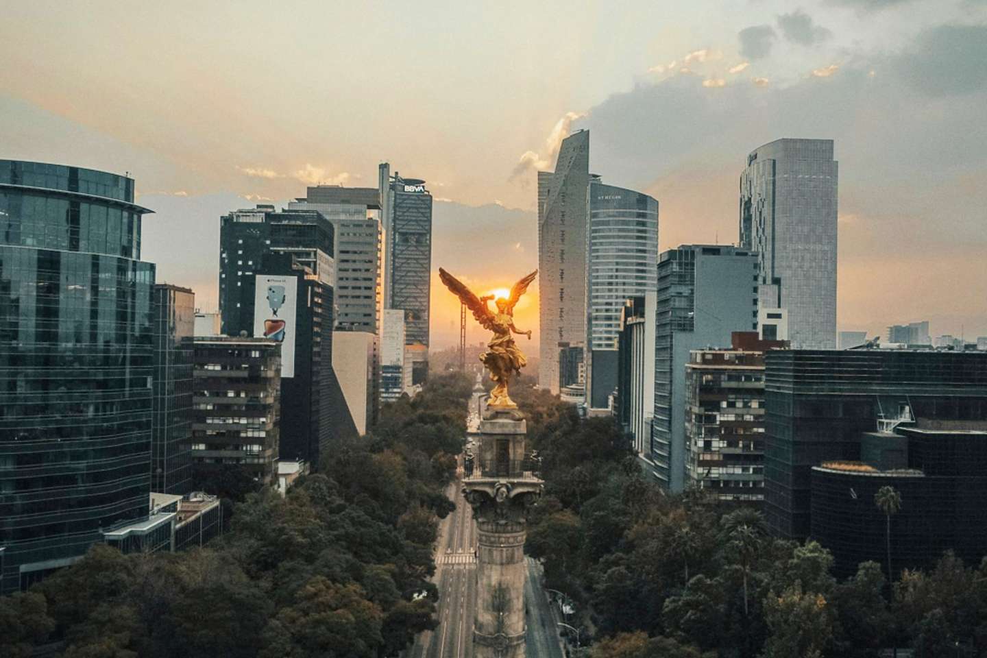 L'Ange de l'Indépendance sur le Paseo de la Reforma à Mexico